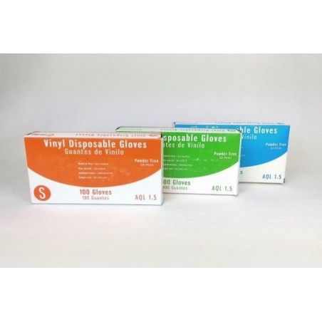 Guantes de Vinilo Sin Polvo S-M-L-XL | Caja 100 Unidades