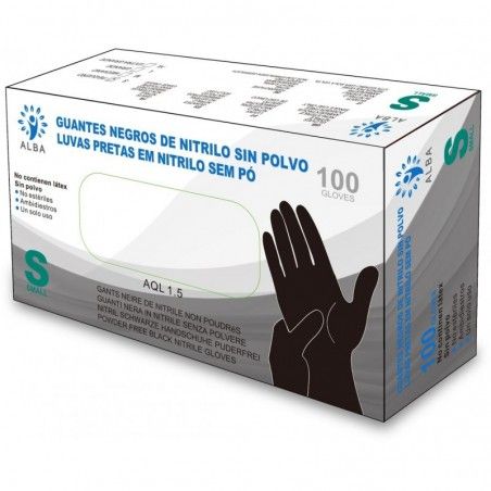 GUANTES DE NITRILO SIN POLVO NEGRO