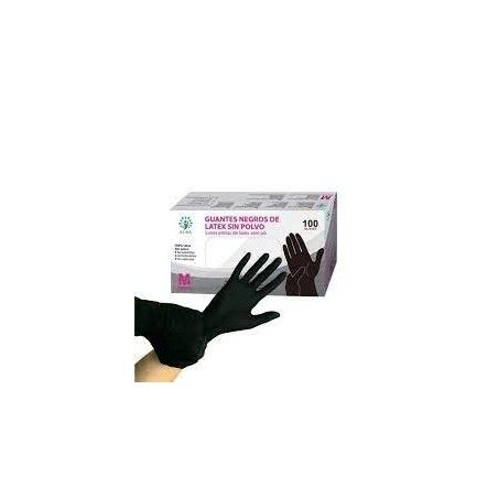 GUANTES DE LATEX SIN POLVO NEGRO